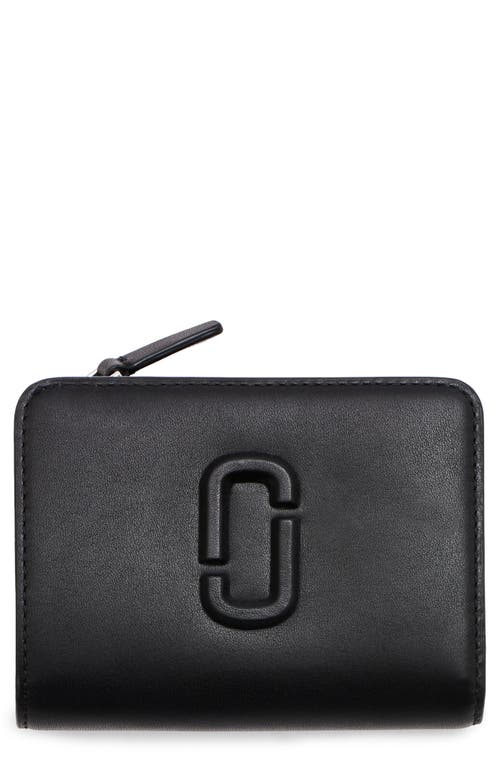 The Mini Compact Leather Bifold Wallet in Black