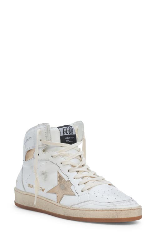 Golden Goose Sky Star Bicolor High-top Sneakers In White/gold