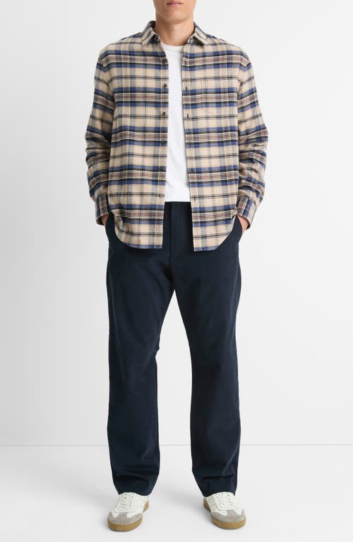 Shop Vince Hasley Plaid Flannel Button-up Shirt In Pebble/ultramarine