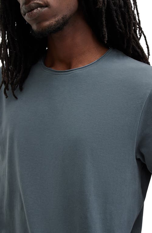 Shop Allsaints Bodega Stretch Jersey T-shirt In Ashy Blue