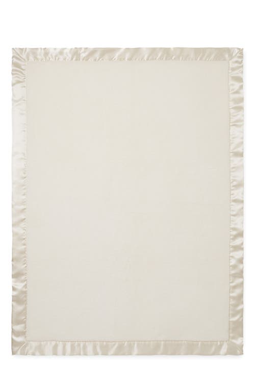 Elegant Baby Satin Trim Fleece Blanket In Cream