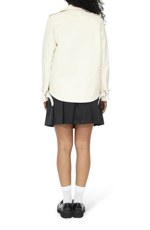 Belle & Bloom Cool Nights Cropped Trench Coat In Off White