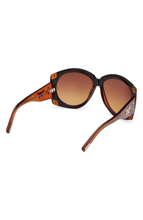 Shop Mcm 61mm Gradient Round Sunglasses In Black/other/gradient Brown