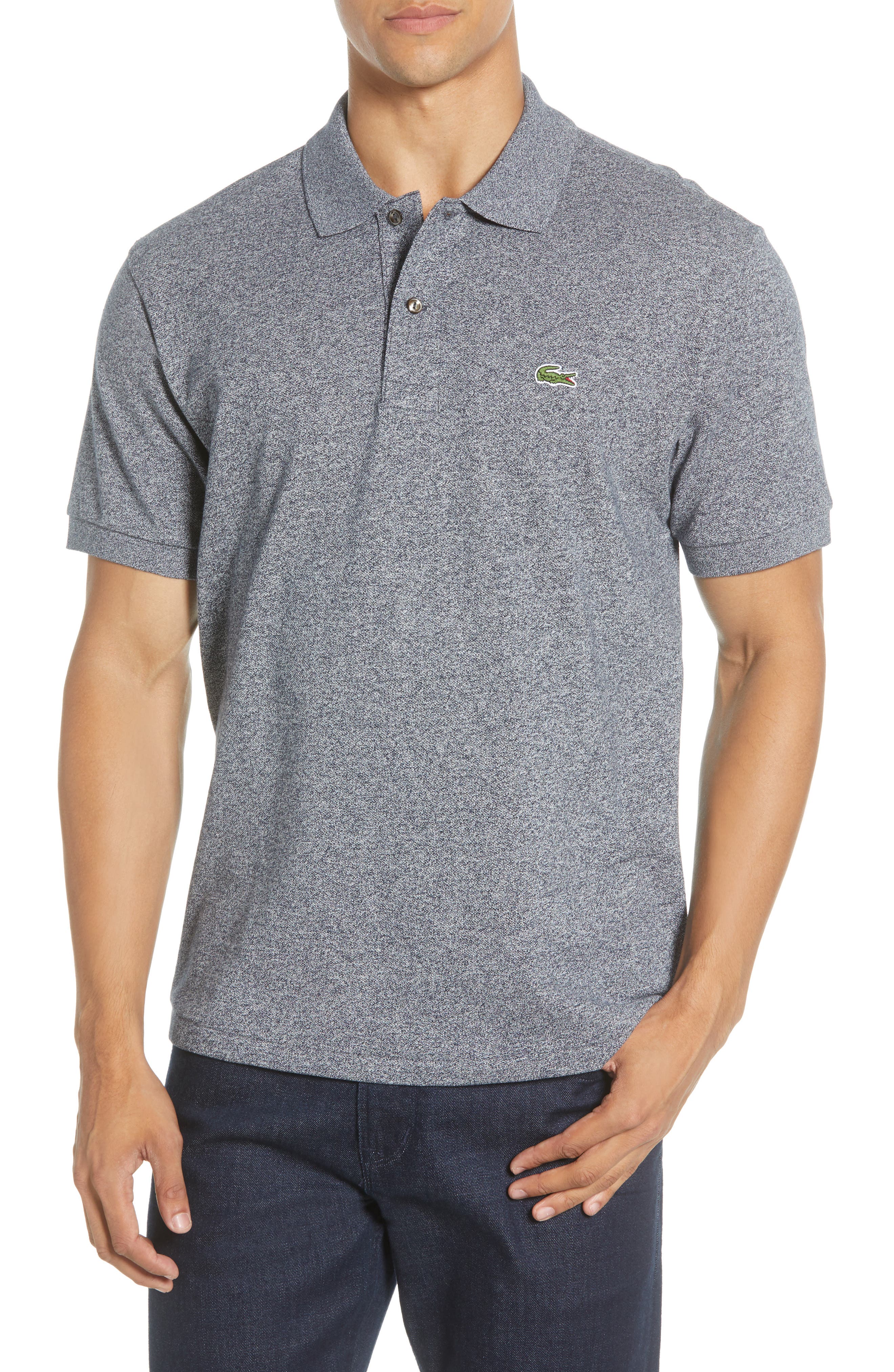 UPC 192536809216 product image for Men's Lacoste 'Chine' Pique Polo, Size 4(m) - Grey | upcitemdb.com