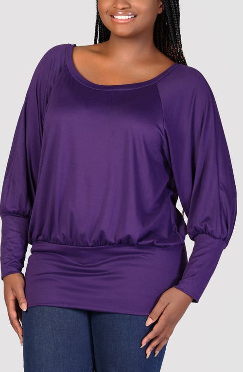 Shop 24seven Comfort Apparel Long Sleeve Jersey Top In Purple