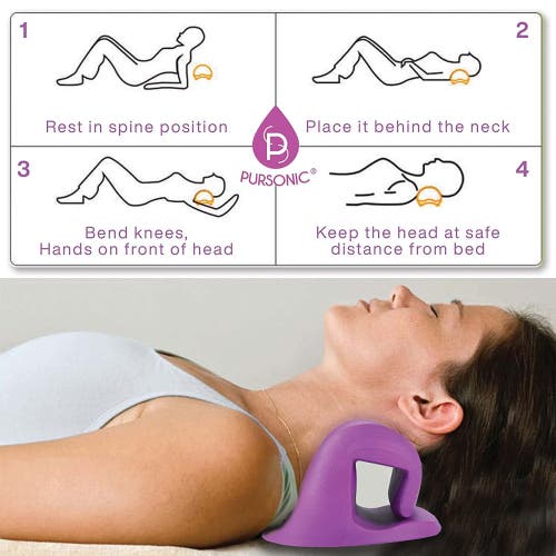 Pursonic Neck And Shoulder Stretcher And Relaxer In Purple