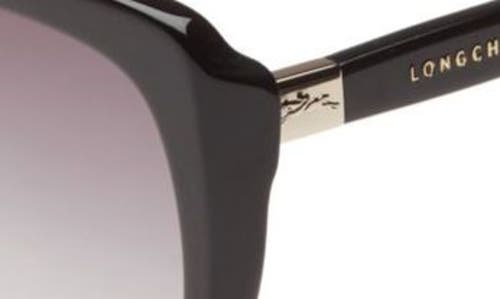 Shop Longchamp 55mm Butterfly Sunglasses In Black/grey Gradient