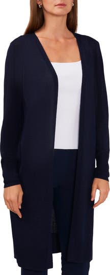 Halogen® Split Side Linen Blend Long Cardigan