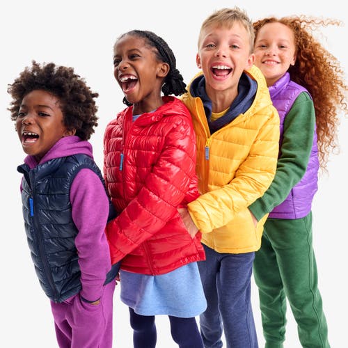 Shop Primary Kids Lightweight Puffer Jacket In Mustard