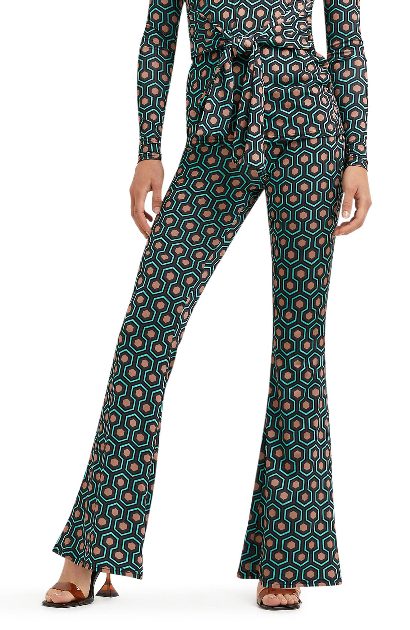 River Island Geo Print Flare Pants 