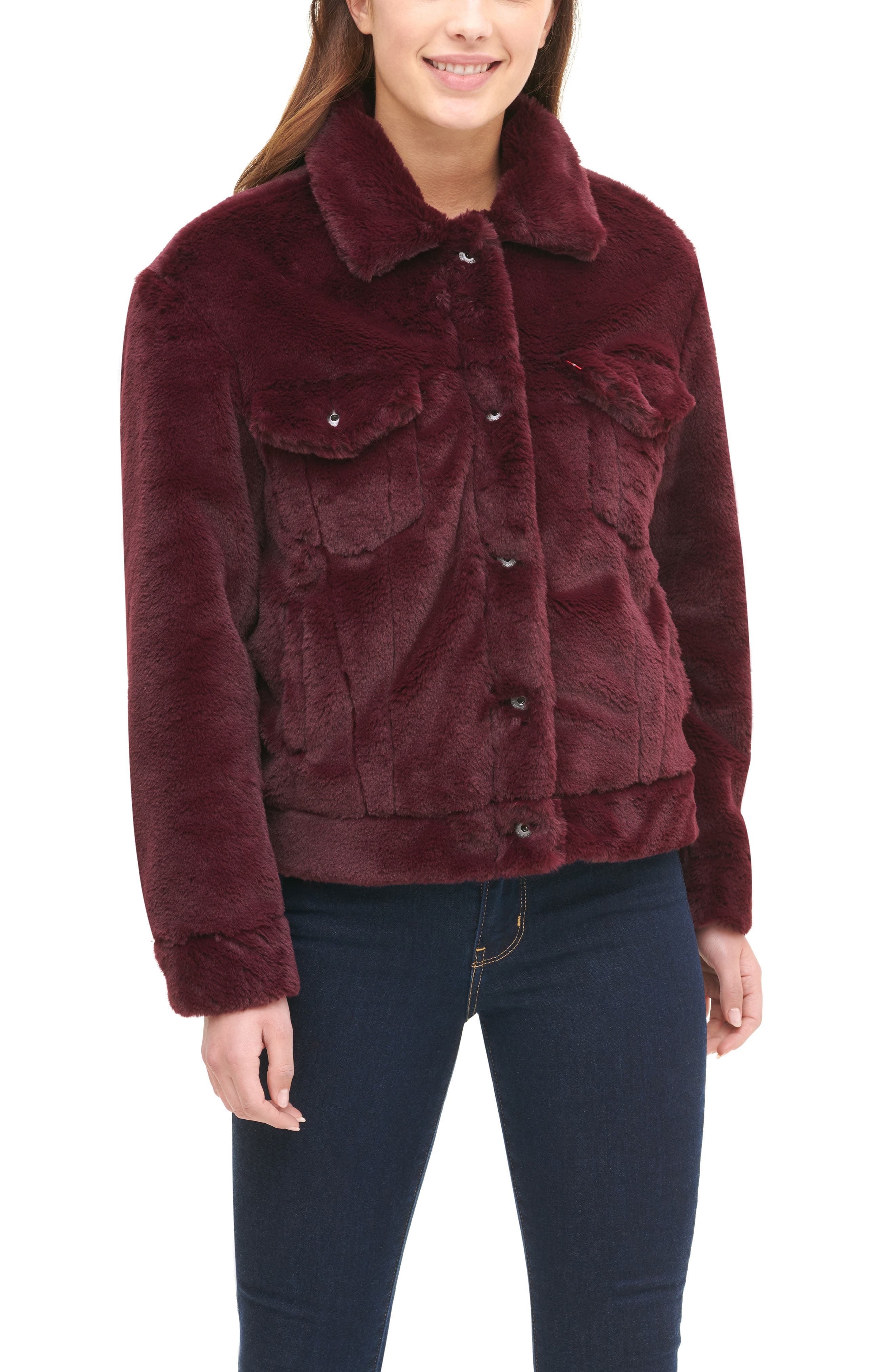 burgundy levi jacket