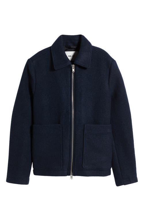 Shop Nn07 Gael 8267 Wool Blend Shirt Jacket In Navy Blue