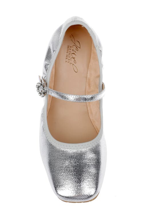 Shop Jewel Badgley Mischka Kaya Mary Jane Flat In Silver Metallic