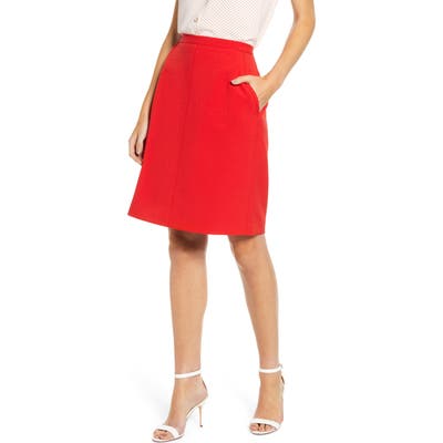 Anne Klein Crepe A-Line Skirt, Red