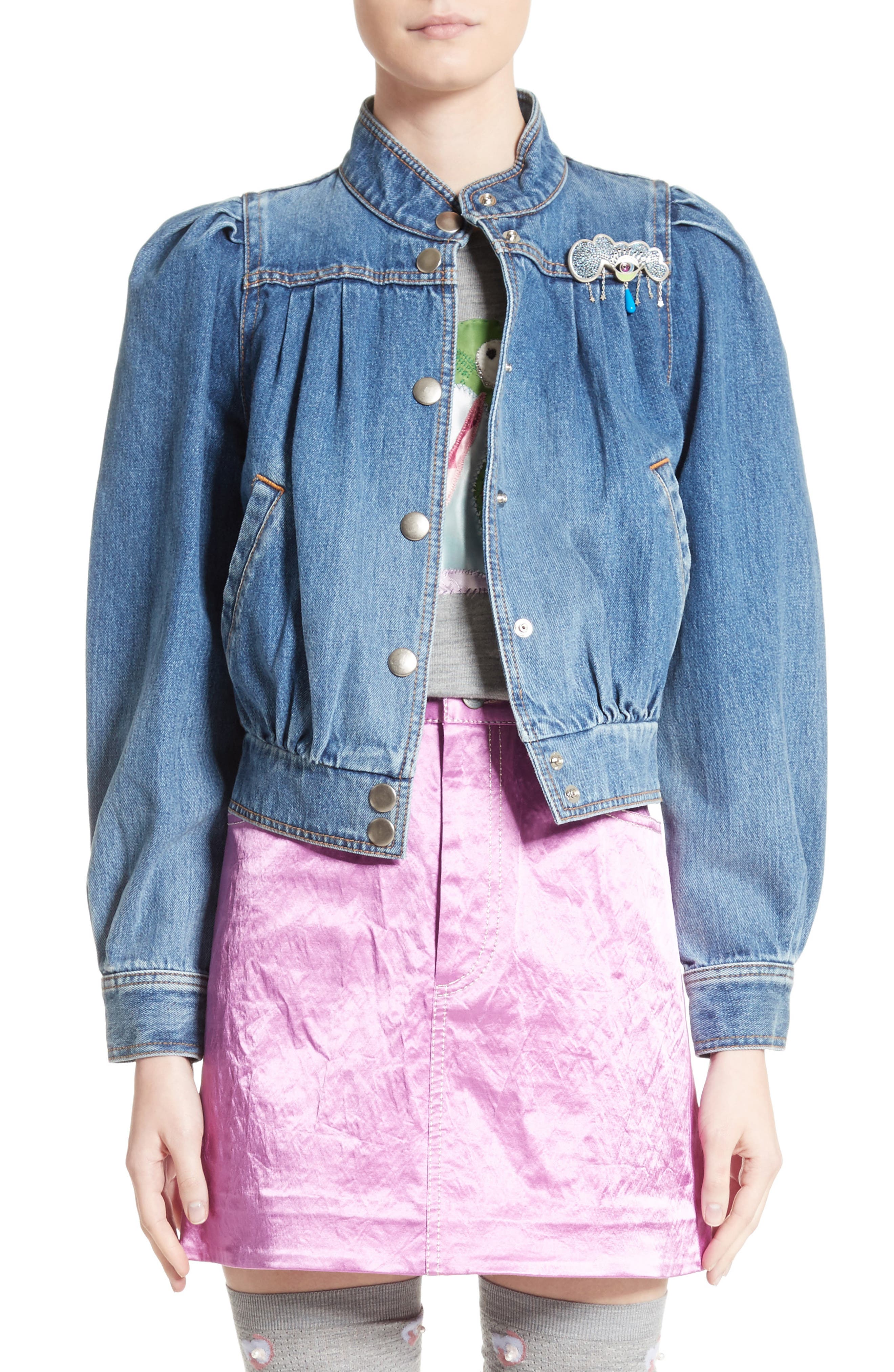bp puff sleeve denim jacket