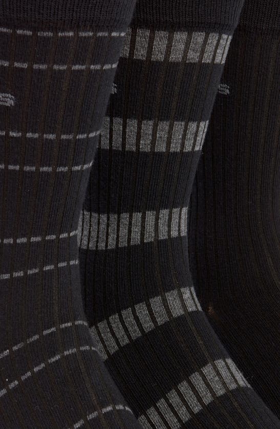 Shop Hugo Boss Assorted 3-pack Rib Dress Socks In Black