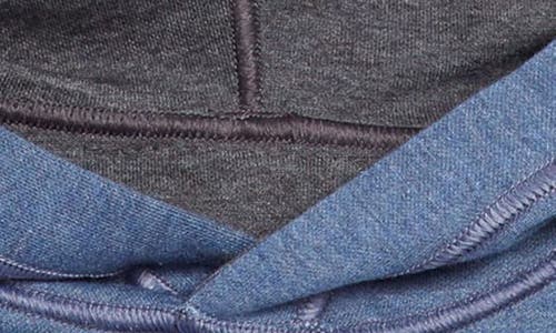 Johnston & Murphy Kids' Solid Reversible Hoodie In Charcoal/blue
