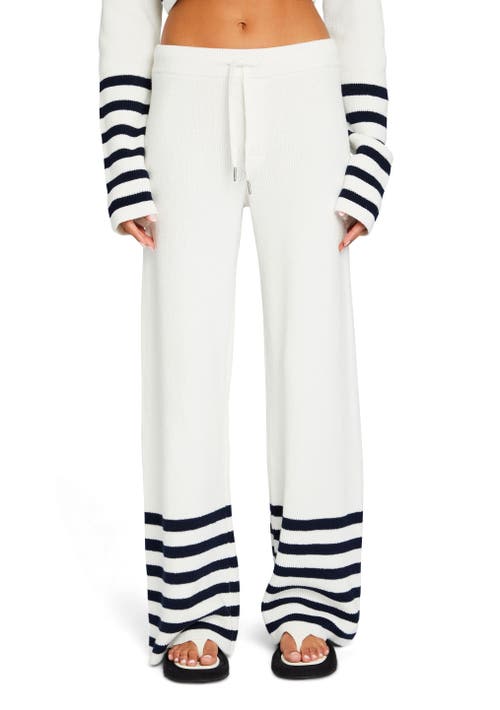 Shop Ser.o.ya Poe Knit Pant In White/navy