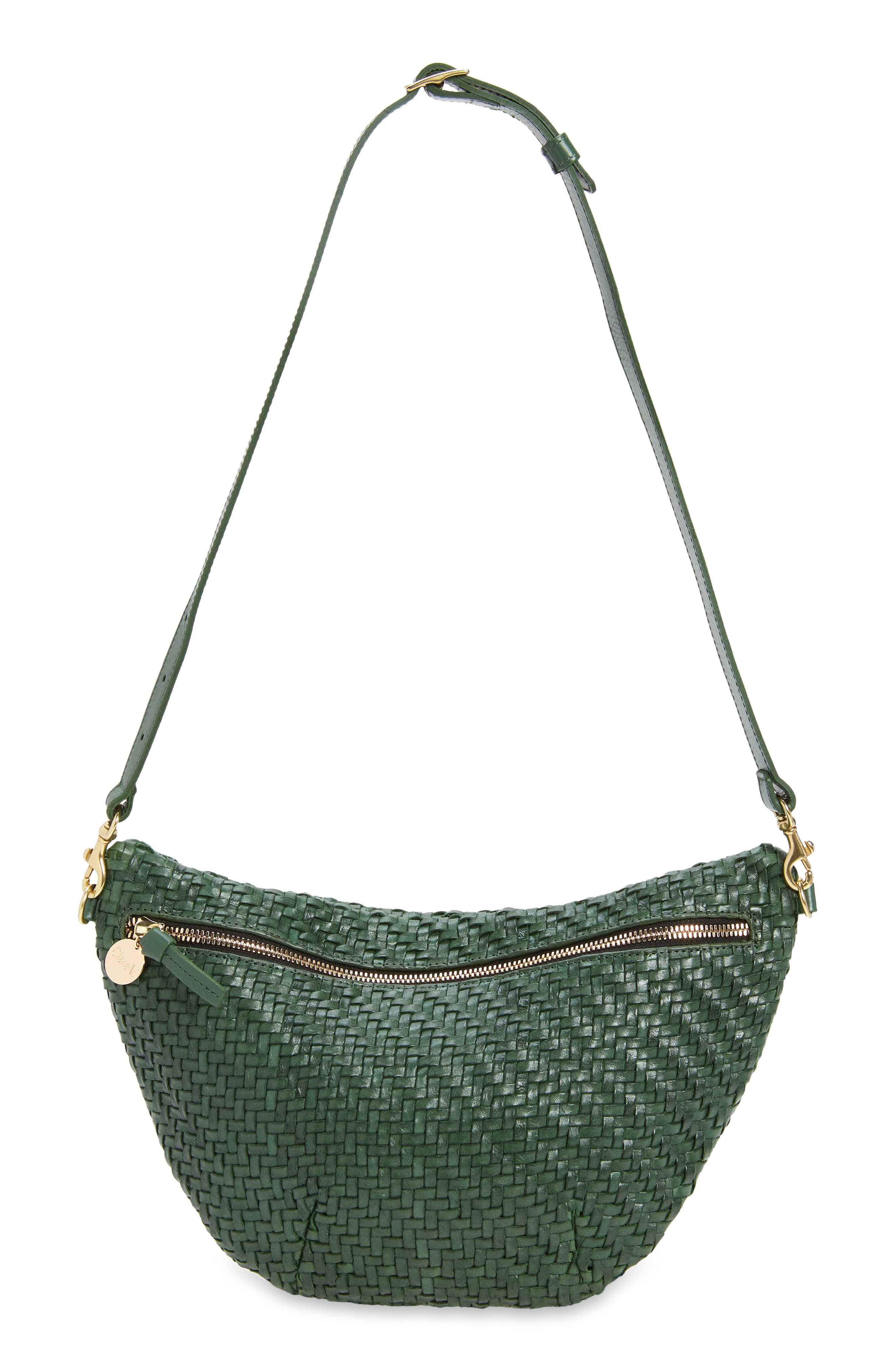 Clare V, Bags, Clare V Moyen Messenger Bag Green Woven Leather Purse Zig  Zag
