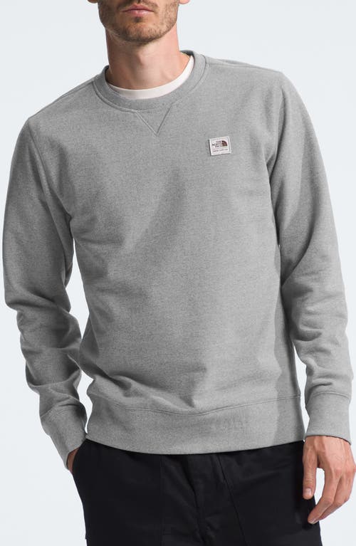 The North Face Heritage Patch Crewneck Sweatshirt In Gray