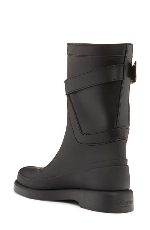 Shop Valentino Garavani Vlogo Bold Waterproof Rain Boot In Nero