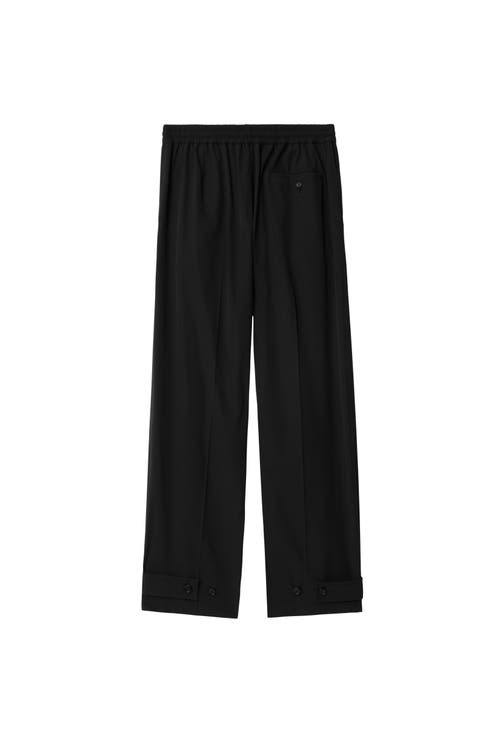 Shop Burberry Cotton Blend Tailored Trousers In Black