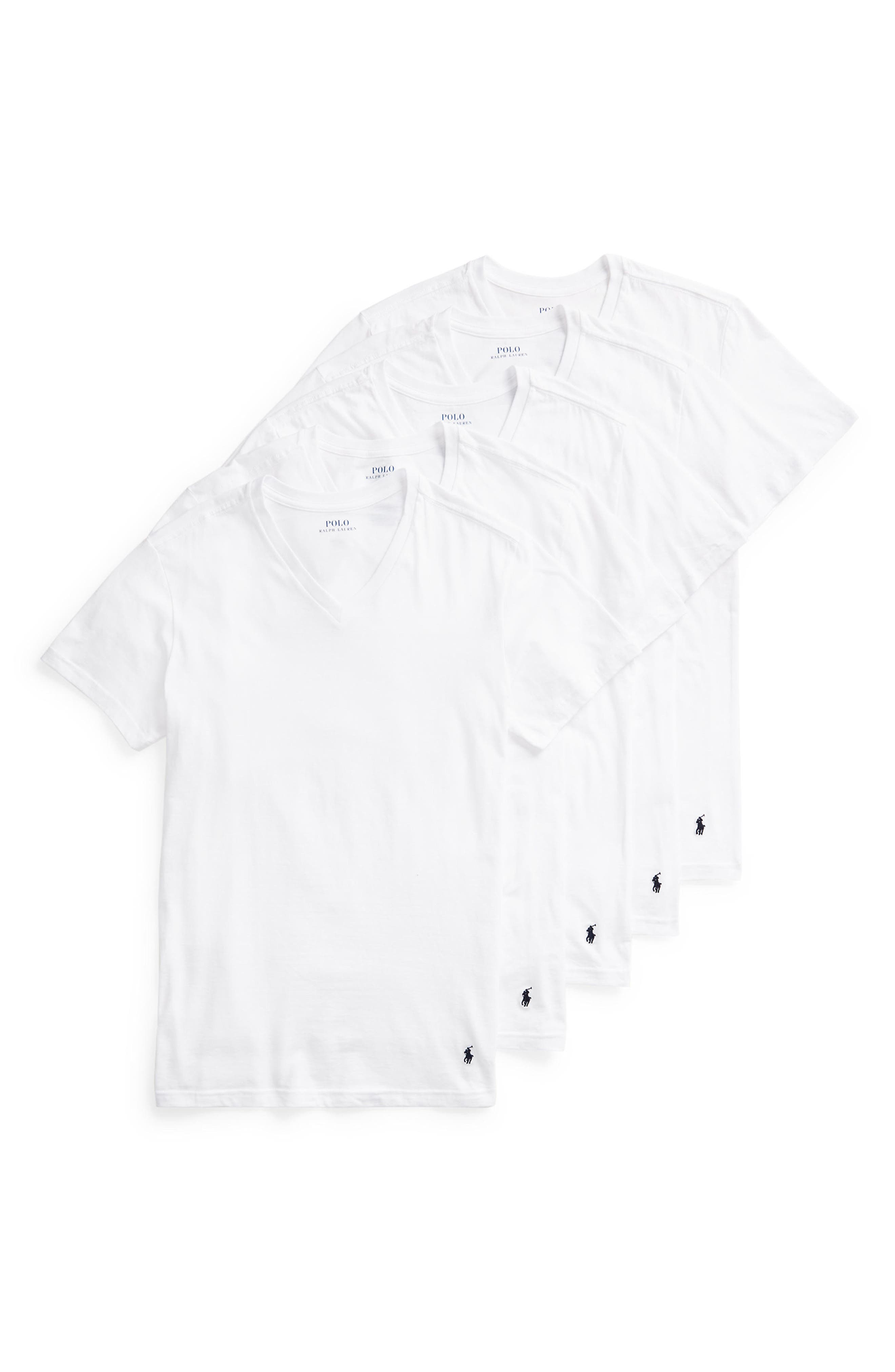 Polo Ralph Lauren 5-Pack Slim Fit V-Neck T-Shirts | Nordstrom