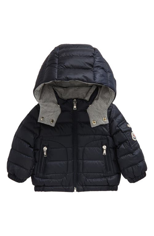 Moncler Kids' Lauros Quilted Down Puffer Jacket with Removable Hood Blue Navy at Nordstrom,