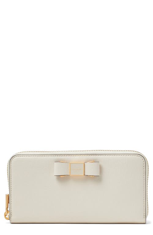 UPC 196021196706 product image for kate spade new york morgan embellished bow saffiano leather wallet in Parchment. | upcitemdb.com