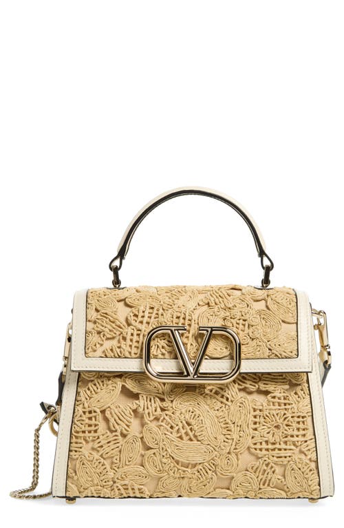 Valentino Garavani VSling Floral Macramé Shoulder Bag in Naturale/Ivory at Nordstrom