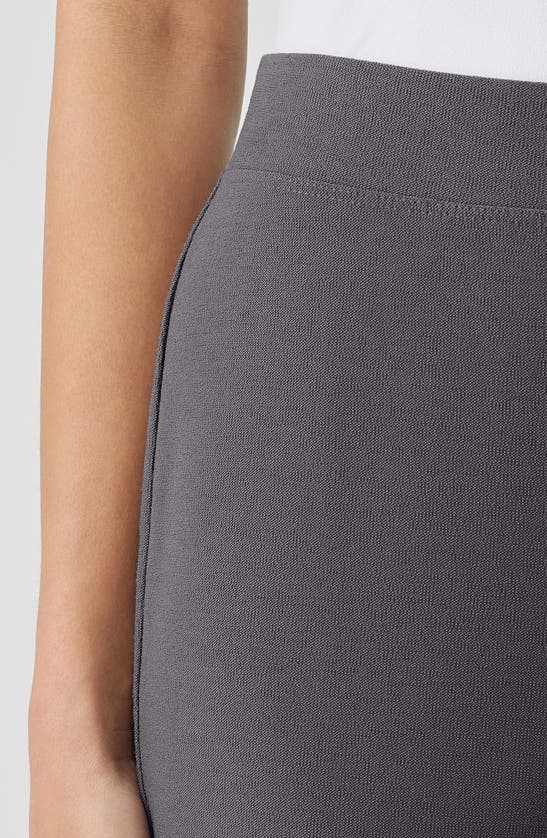 Eileen Fisher Slim Ankle Stretch Crepe Pants In Meteor