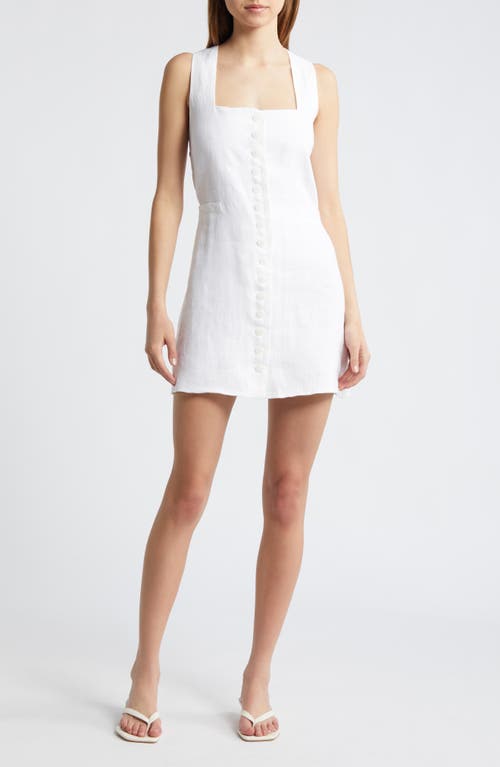 Marinia Linen Button-Up Minidress in White