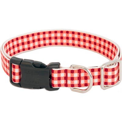 Harry Barker Gingham Dog Collar, Red