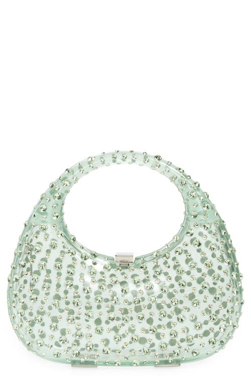 L'alingi Meleni Crystal Embellished Resin Hobo Bag in Mint