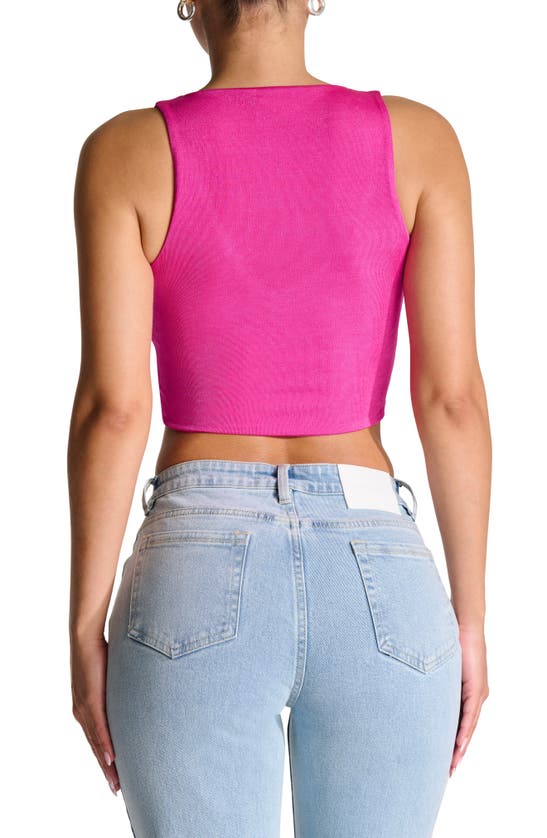 Shop N By Naked Wardrobe Shirred Crop Top In Pink Orchid