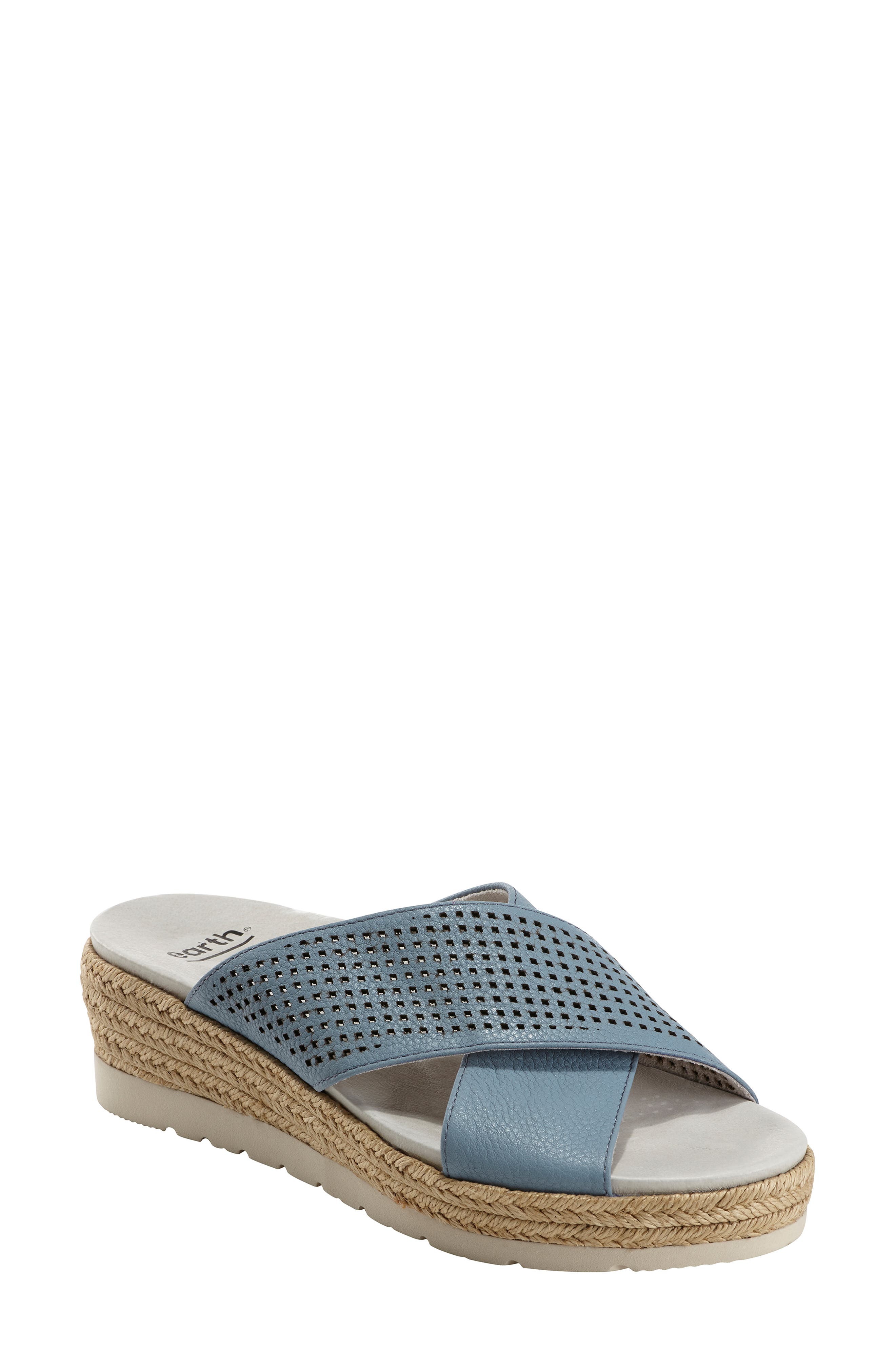 Earth Marigold Espadrille Slide Sandal- Blue