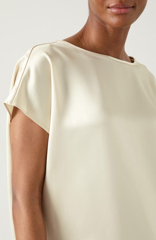 Shop Lk Bennett Lena Sleeveless Satin Top In Ecru