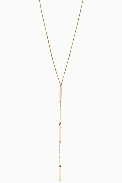 Shop Oradina 14k Yellow Gold Brooklyn Bar Station Drop Necklace