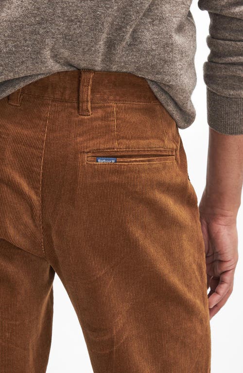 Barbour Stretch Corduroy Tailored Fit Pants In Dark Honey