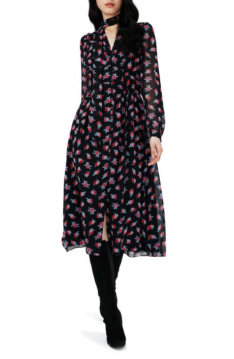 Erica Floral Long Sleeve Midi Dress