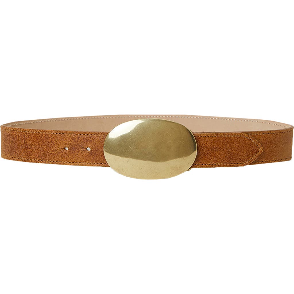 B-low The Belt Women's Myra Washed Leather Belt In Camel Brass