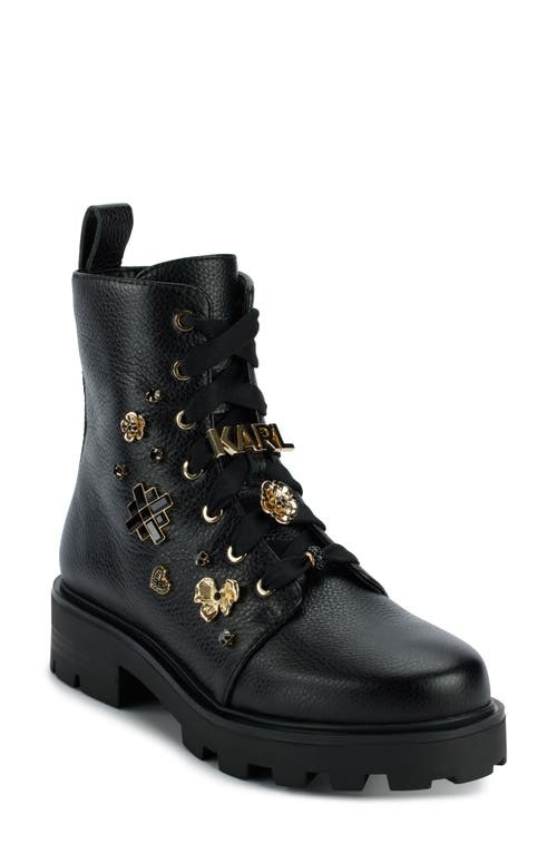 Shop Karl Lagerfeld Paris Makenzie Combat Boot In Black