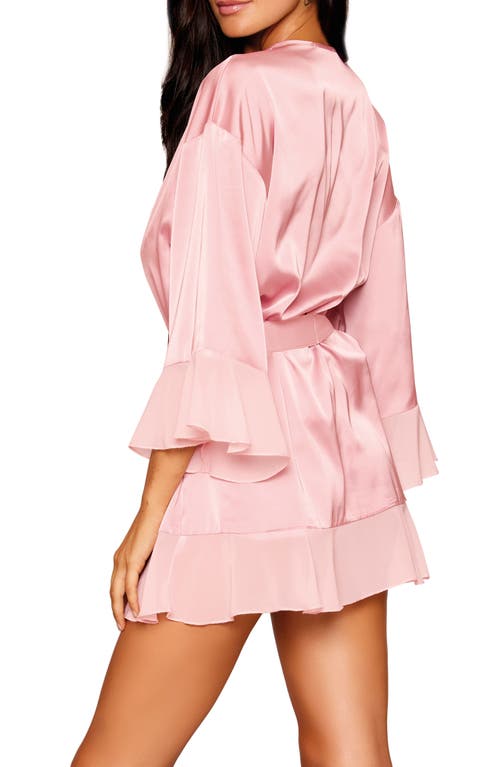 Dreamgirl Ruffle Teddy & Robe Set In Rose Quartz
