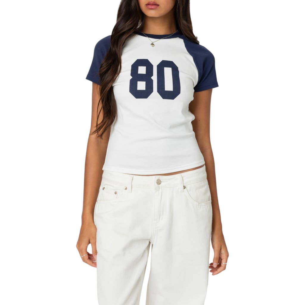 Edikted '80s Colorblock Cotton Graphic T-shirt In White