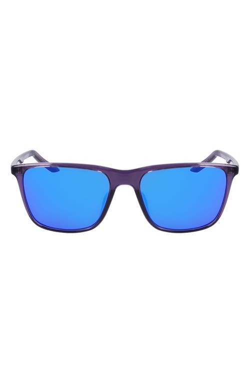 Nike State 55mm Mirrored Square Sunglasses In Blue