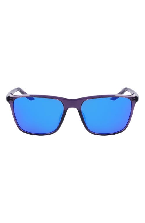 Nike State 55mm Mirrored Square Sunglasses In Canyon Purple/violet Mirror