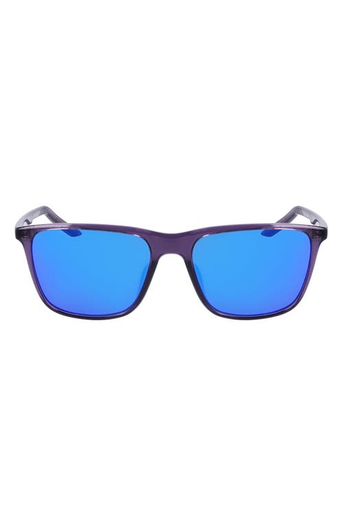 Nike State 55mm Mirrored Square Sunglasses In Canyon Purple/violet Mirror