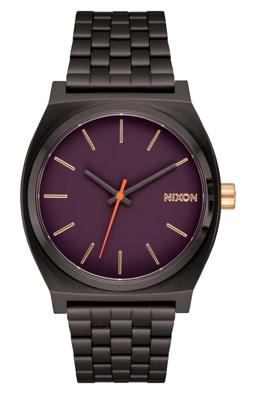 Nixon The Time Teller Bracelet Watch, 37mm in Gunmetal /Blackberry /Gold 