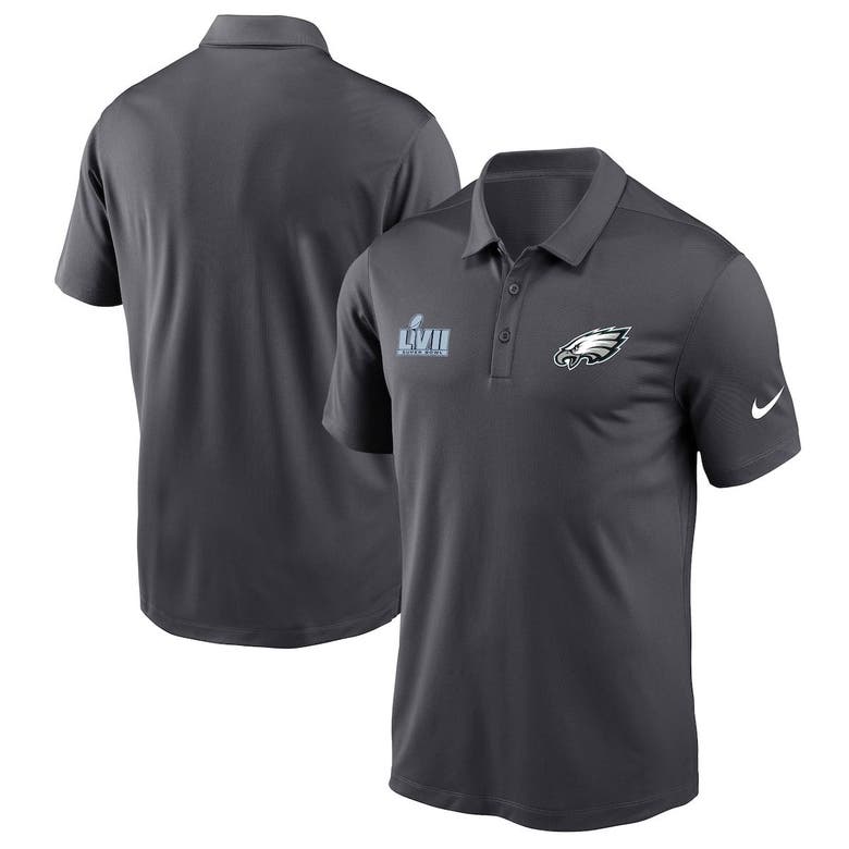 Men's Nike Anthracite Philadelphia Eagles Super Bowl LVII Left Chest Polo