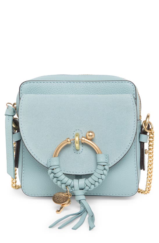 See By Chloé Small Joan Suede & Leather Crossbody Bag In Sterling Blue